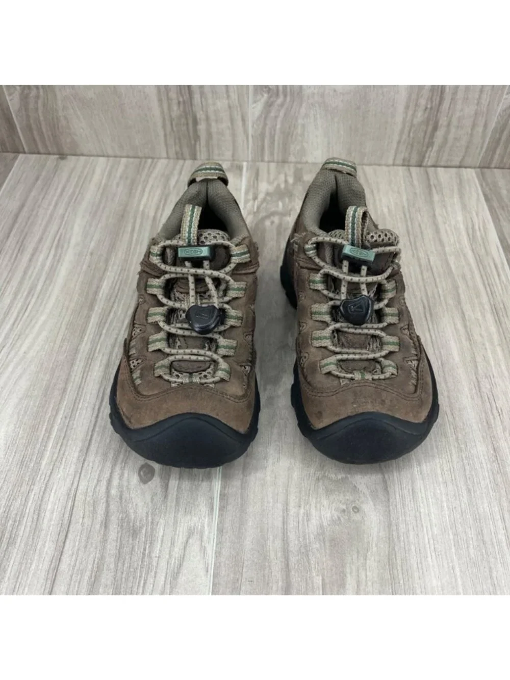 Keen Hiking Shoes Kids Toddler 9 Almosa Brown Leather Toggle Low Top Outdoor